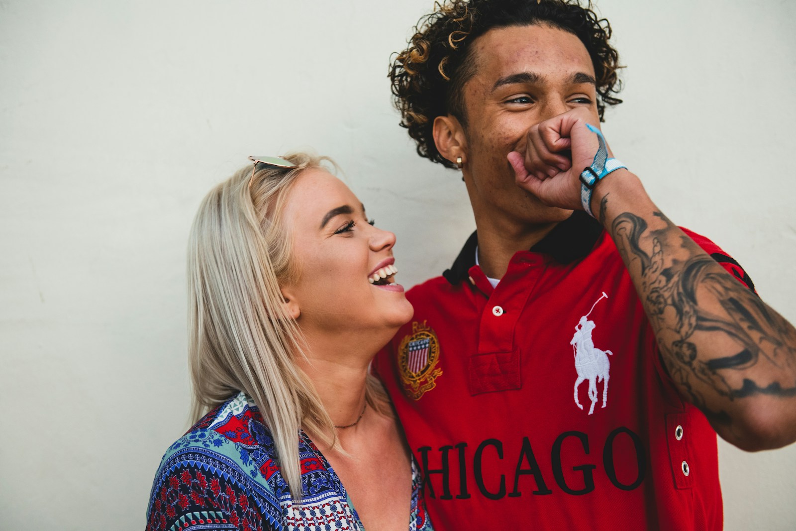 a happy biracial couple
