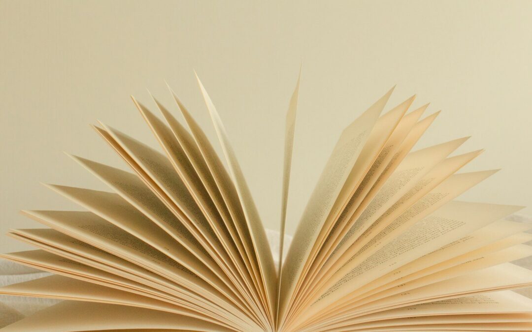 white book page with black background